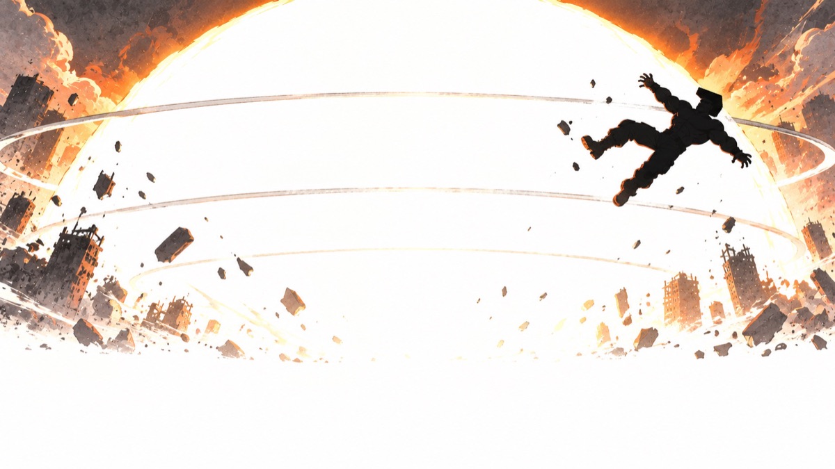 A blinding white blast.